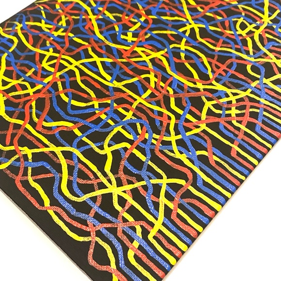 Mycelium Network / Collective Consciousness Painting- Red Yellow Blue and Black - Picture 8 of 10